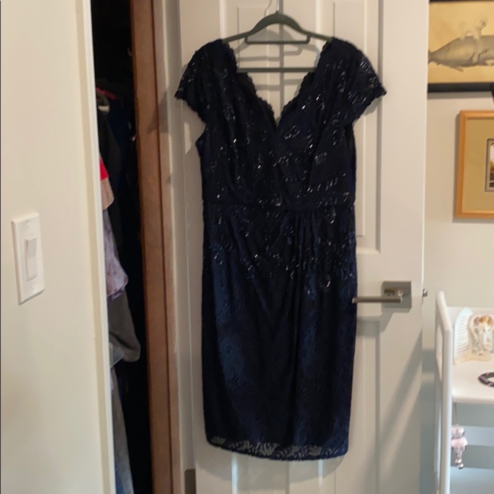 Special occasion navy beaded dress